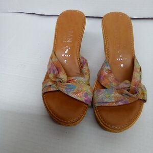 ITALY Colorful Knotted Women's Sandals SIZE 6